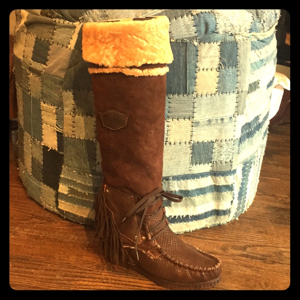 El Vaquero Isabel Wild Shearling Scaled Swart